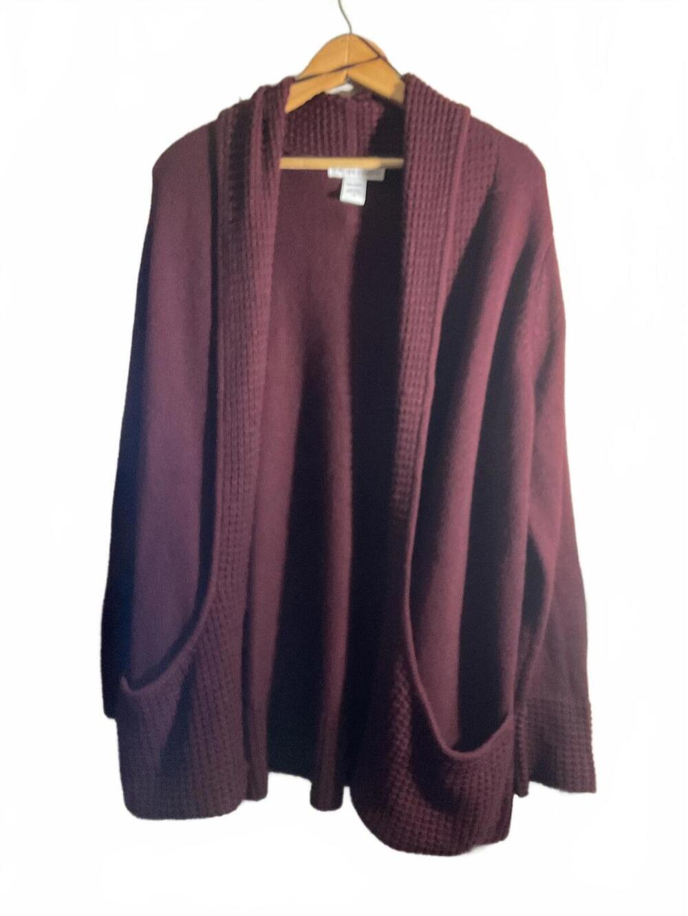 99 Jane Street Cozy Burgundy Knit Cardigan Pockets- Size 1X